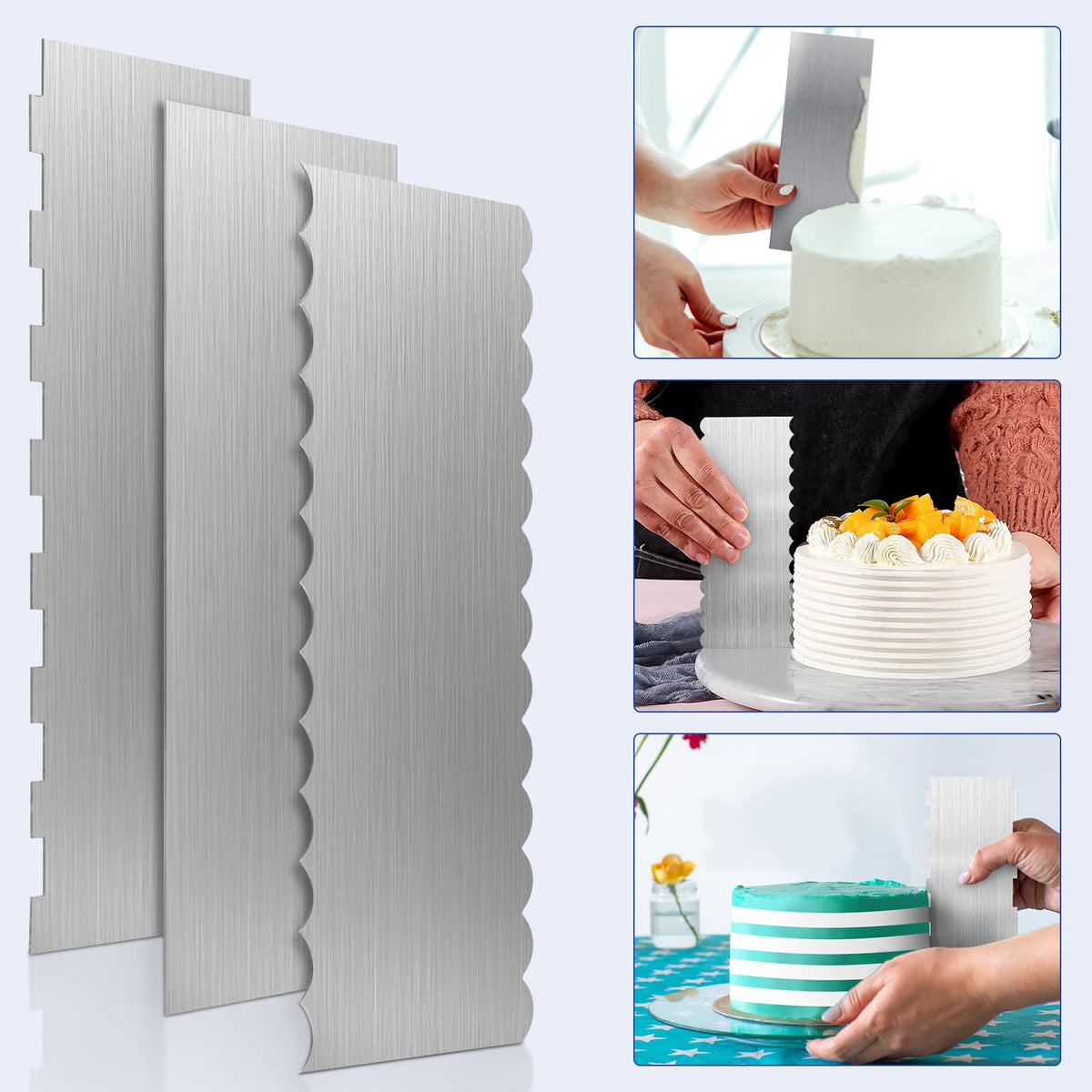 Komokeru wave-pattern edge for elegant, flowing icing lines.