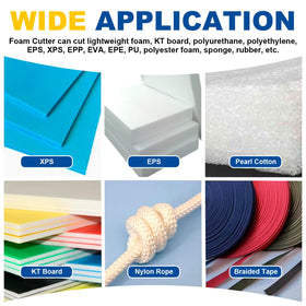 Komsepor foam cutter enables cutting varied materials from foam to sponge.