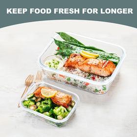KOMUEE 13oz small glass containers perfect for snacks and lunches.