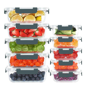 KOMUEE 34oz large glass containers for meal prep and portions.