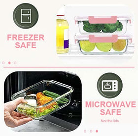 KOMUEE 13.5oz round glass container for snacks and sides.