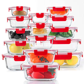 KOMUEE 50oz glass container with lid, ideal for batch meal prep and fresh storage.