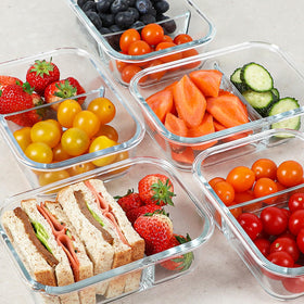 KOMUEE airtight glass container with lid and silicone seal for leak-proof storage