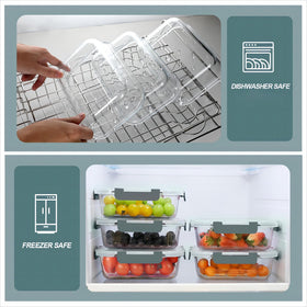 Freezer to oven safe KOMUEE glass container suitable for versatile meal prep