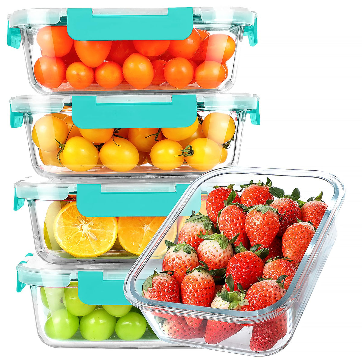 KOMUEE 30 oz glass meal prep container for portions and leftovers.