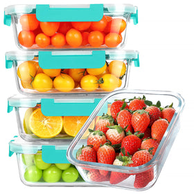 KOMUEE 30 oz glass meal prep container for portions and leftovers.