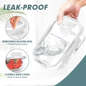 Five pack KOMUEE glass meal prep containers ready for weekly planning.