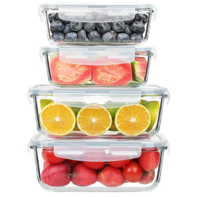 KOMUEE 63oz glass container with lid for bulk leftovers.