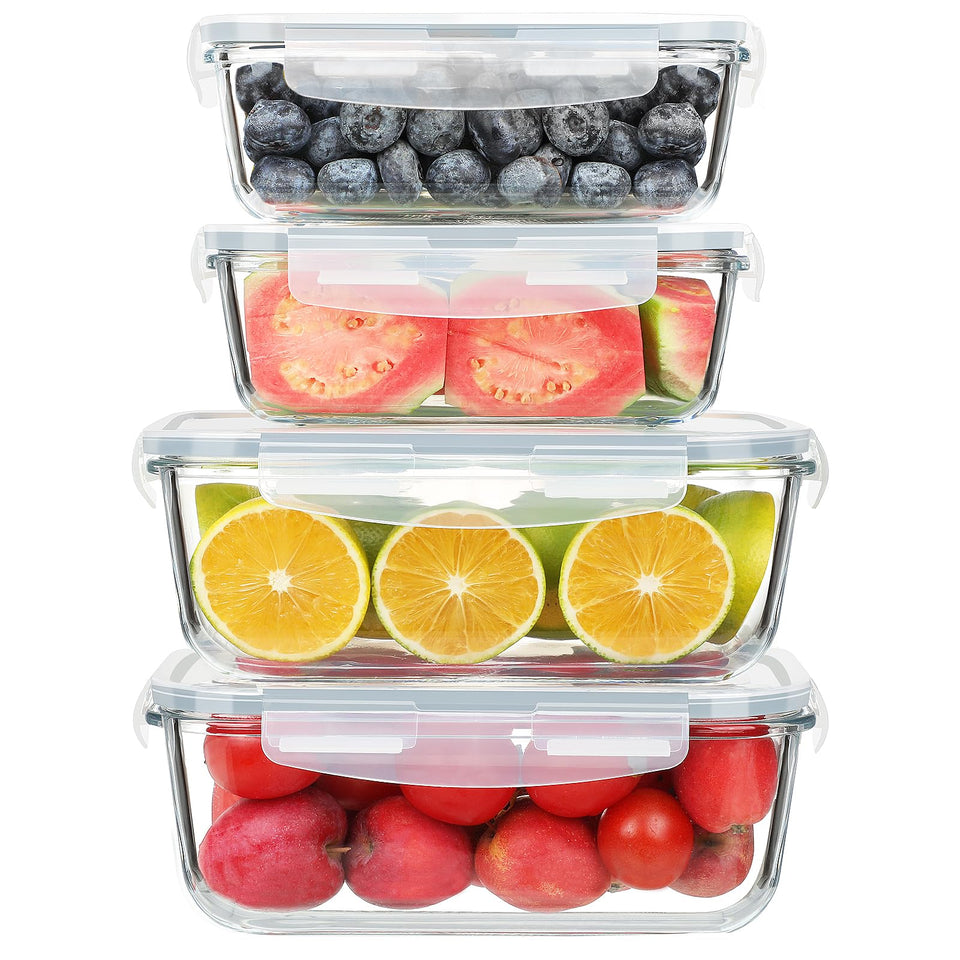 KOMUEE 63oz glass container with lid for bulk leftovers.