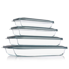 KOMUEE 1-qt glass baking dish with lid for single servings and easy leftovers.