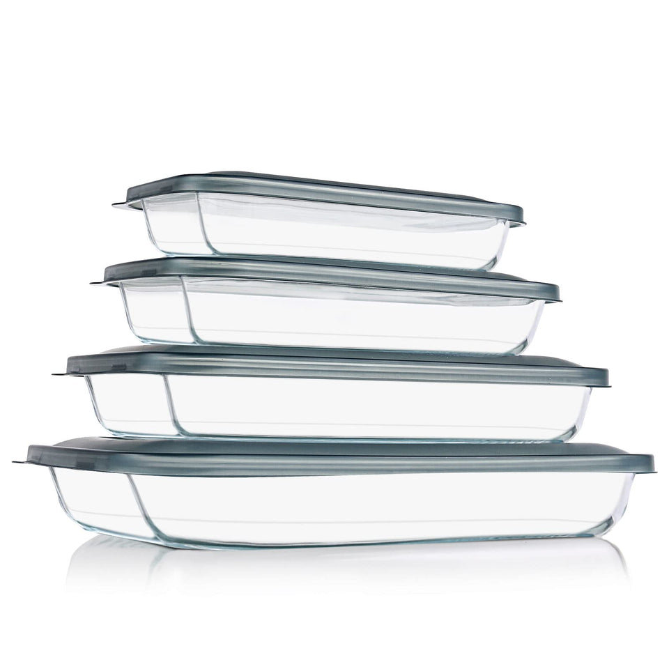 KOMUEE 1-qt glass baking dish with lid for single servings and easy leftovers.