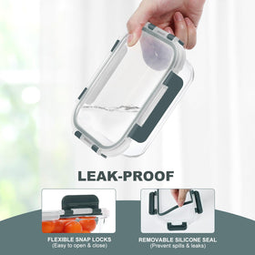 KOMUEE airtight lid with silicone ring provides leak-free storage.