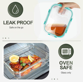KOMUEE airtight snap-lock lids seal meals and prevent leaks.