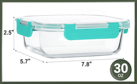 KOMUEE borosilicate glass construction resists stains and odors for easy reuse.