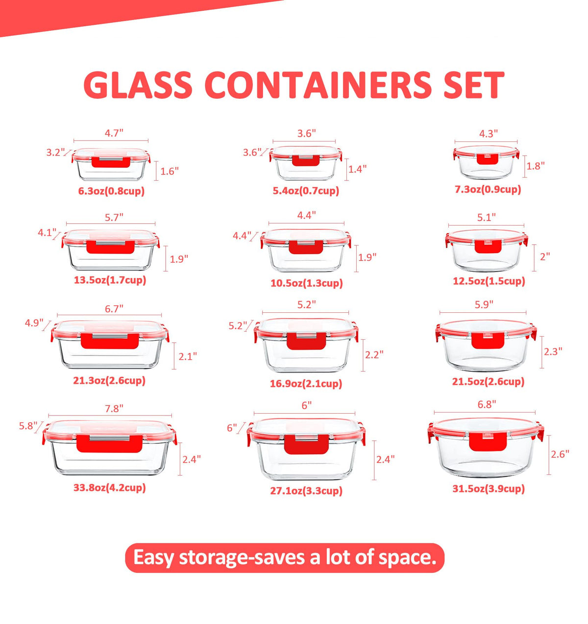 KOMUEE borosilicate glass containers ready for durable, versatile storage.