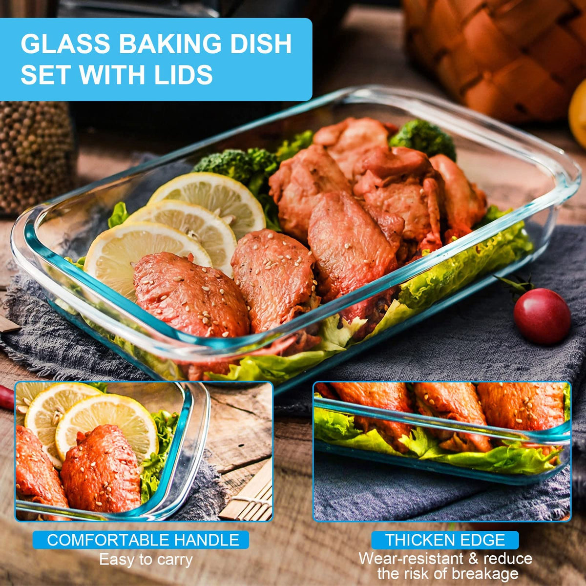 KOMUEE clear glass surface resists stains and odors for repeated use.