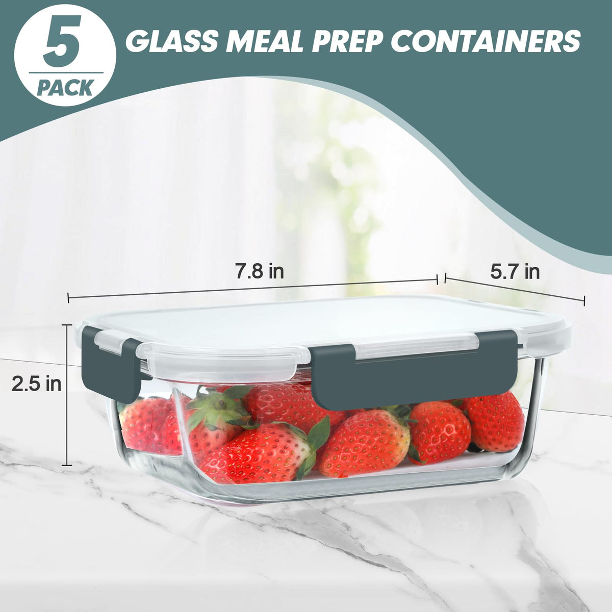KOMUEE dishwasher-safe glass containers simplify cleaning.