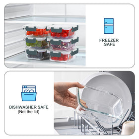 KOMUEE freezer-safe glass keeps portions fresh for later meals.