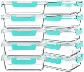 KOMUEE glass meal prep 30oz container set for organized portions.