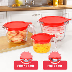 Komuee 4-cup glass measuring cup for larger batches and sauces.