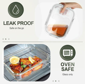 KOMUEE silicone-seal lids promote freshness and spill-free storage.