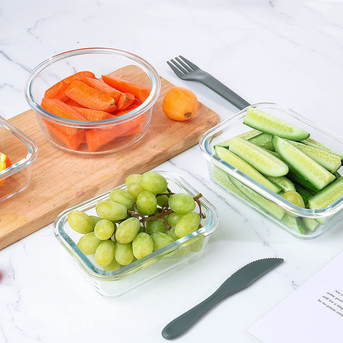 KOMUEE various container sizes support portion control and meal prep.