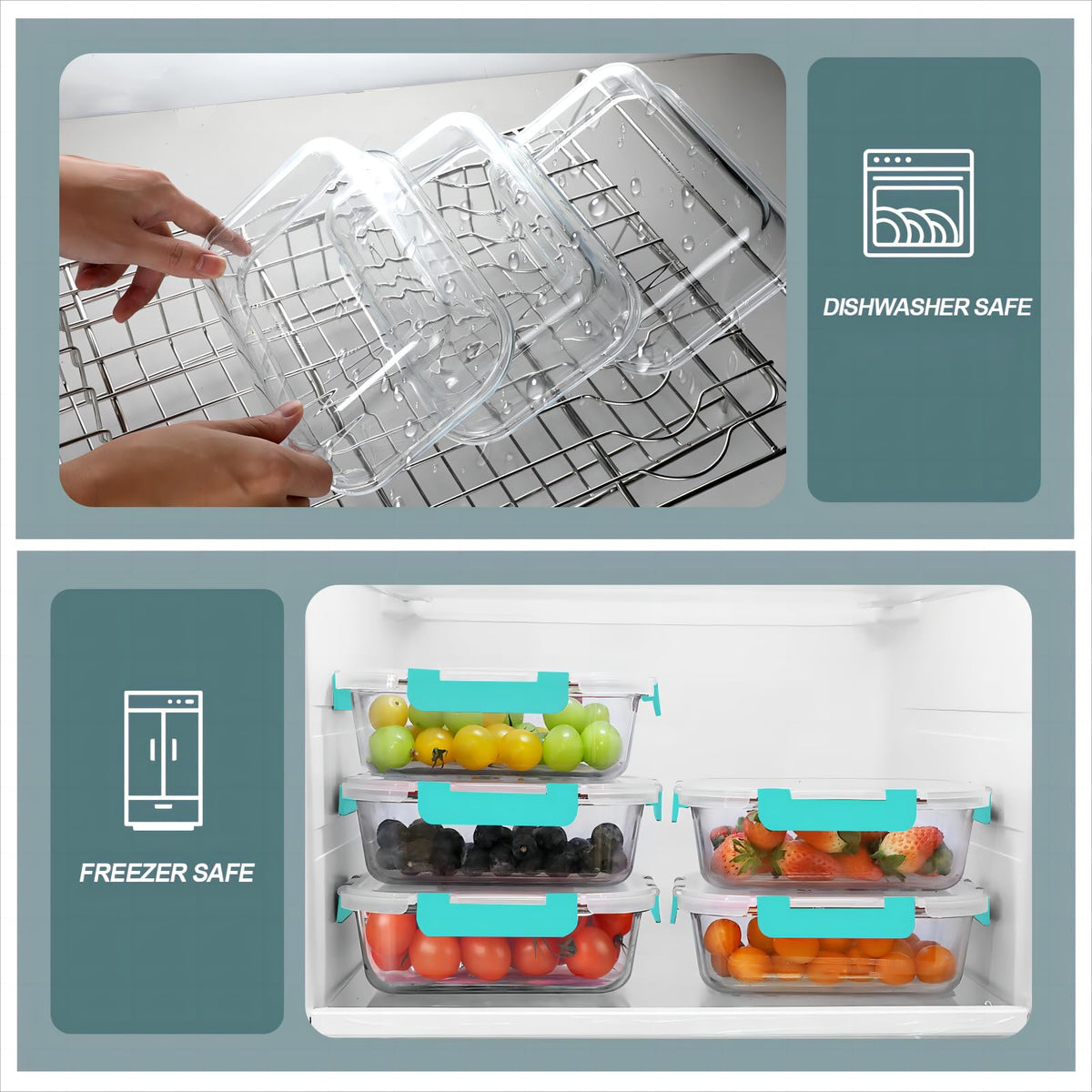 KOMUEE microwave-safe glass container for quick reheating.