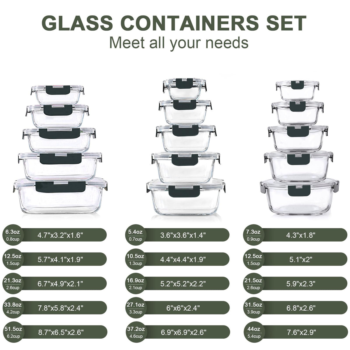 KOMUEE snap-lock lids seal freshness and prevent leaks in a close-up view.