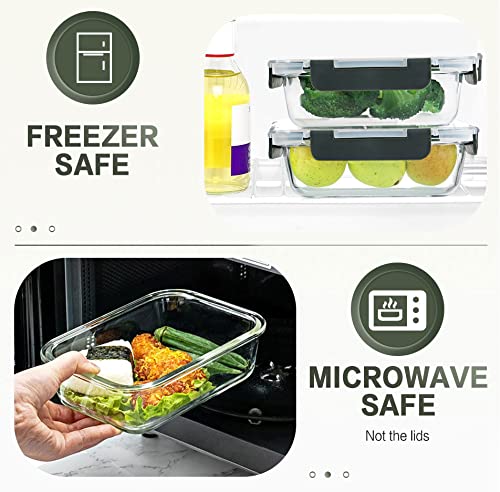 KOMUEE stackable glass containers save fridge and cabinet space.
