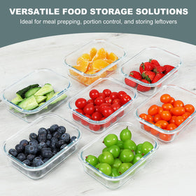 KOMUEE stackable glass containers save fridge space and stay organized.