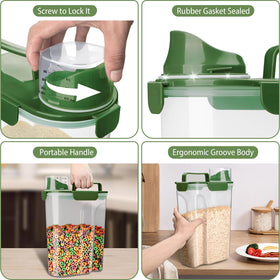 Komzon measuring cup and pour spout prevent spills during use.
