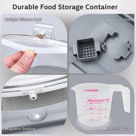Komzon airtight lid with magnetic hatch preserves freshness.
