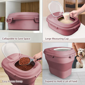 Komzon pink collapsible bin folded compact for small spaces