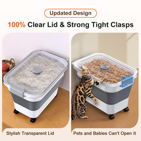 Komzon rice storage container with clear lid shows remaining contents at a glance.