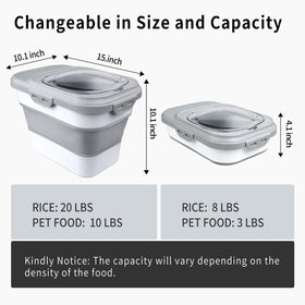Komzon unfolded capacity shows up to 20 lb rice storage option