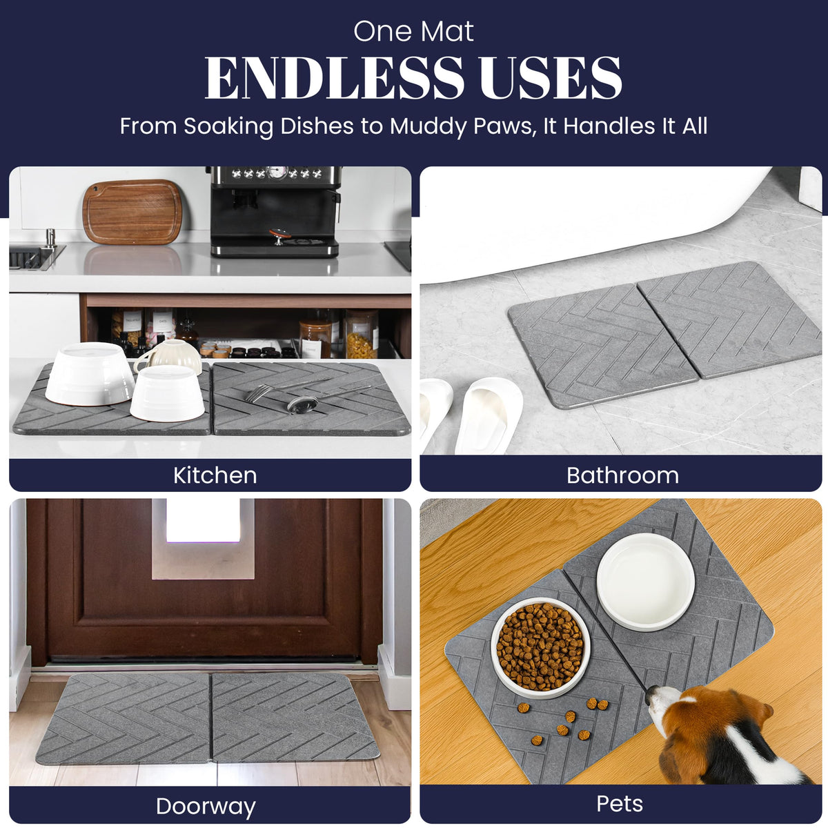 Kondito diatomite surface delivers instant drying for quick countertop cleanup