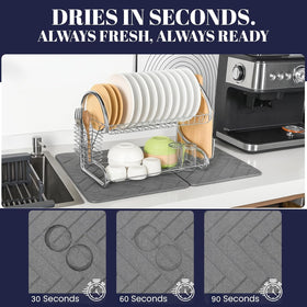 Kondito dish mat on counter with dishes staying dry and tidy
