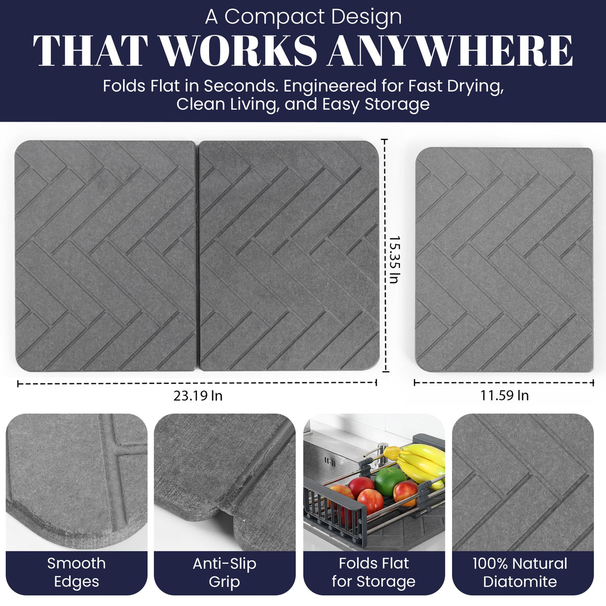 Kondito durable non-slip base keeps mat stable during use