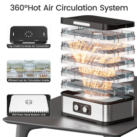 Konfintos dehydrator with dishwasher-safe trays for easy cleaning after batches