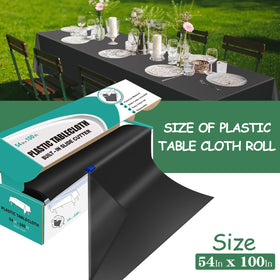 Kongdaoth disposable tablecloth with built-in cutter box for easy trimming