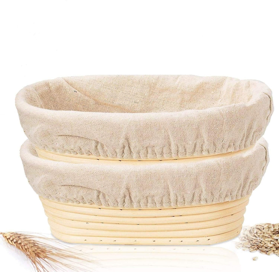 KONGDY banneton bread proofing baskets 2-pack for artisanal sourdough.