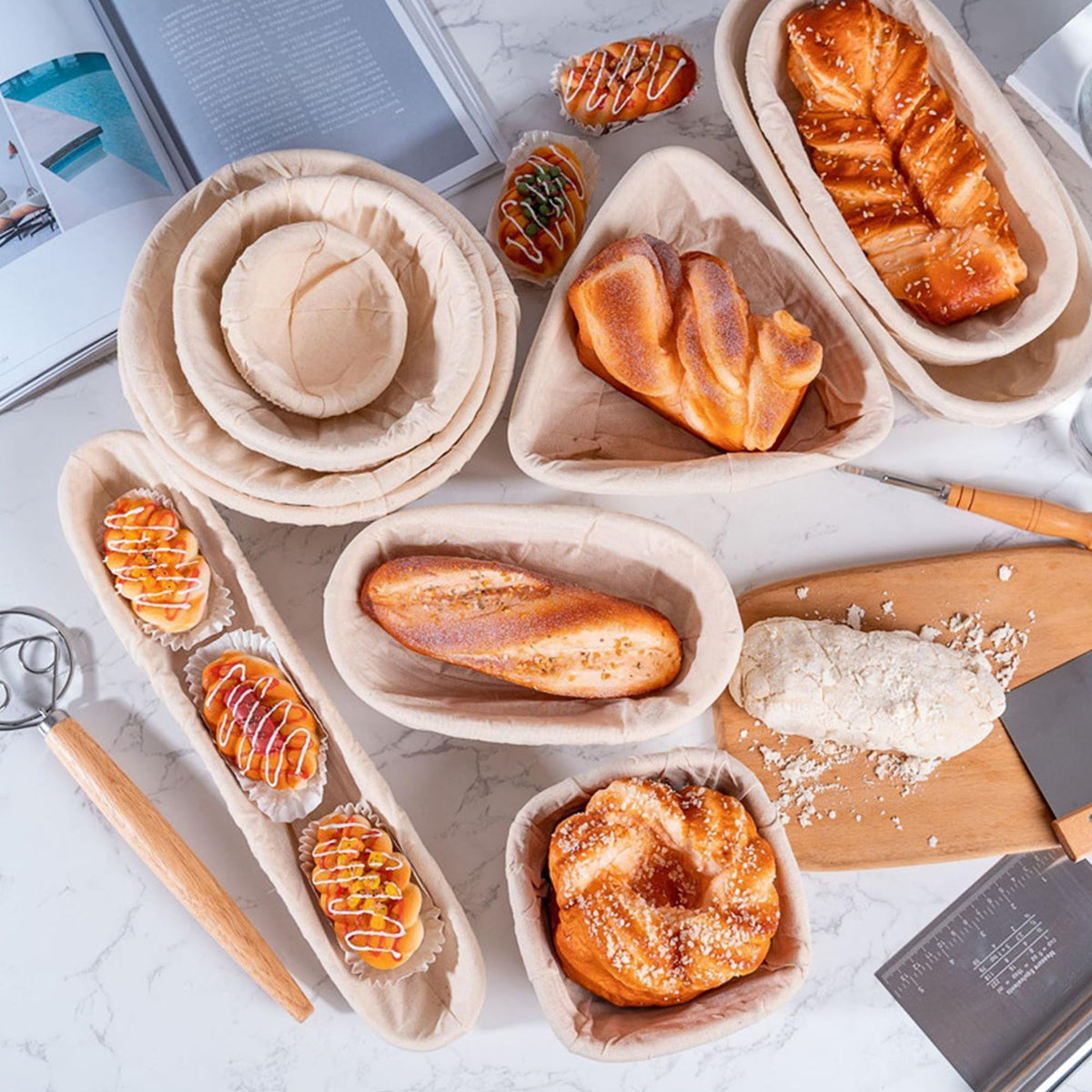 KONGDY oval proofing basket used for long loaves