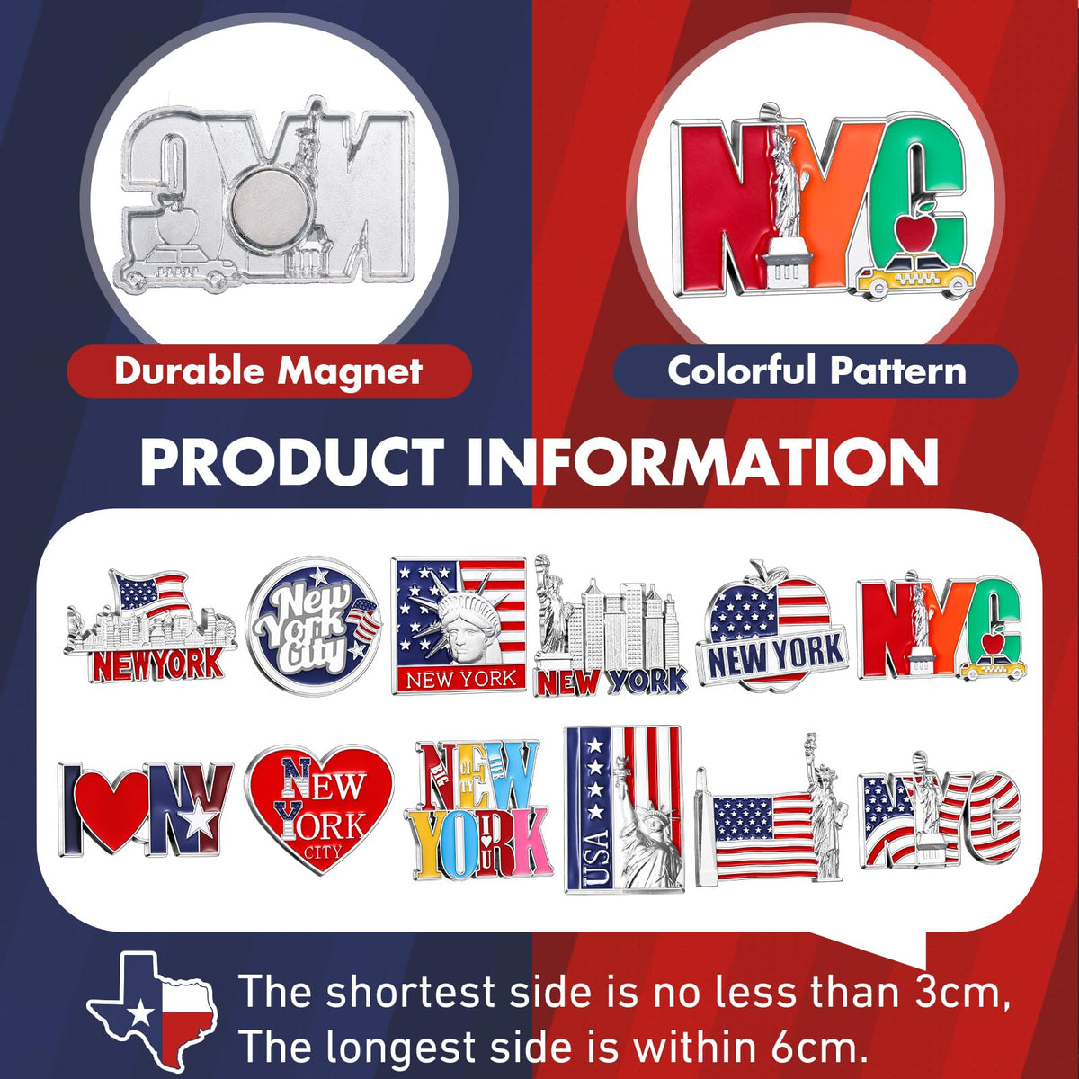 Konohan USA flag magnet keeps notes visible with patriotic style