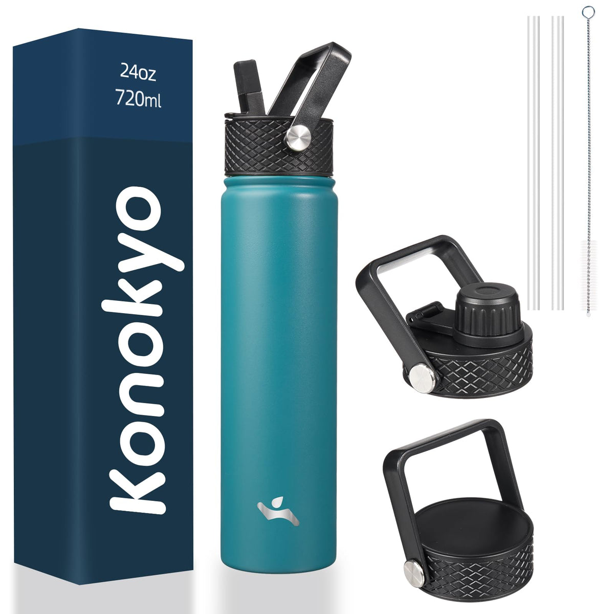 Konokyo 24oz insulated bottle with stainless steel for all-day hydration.