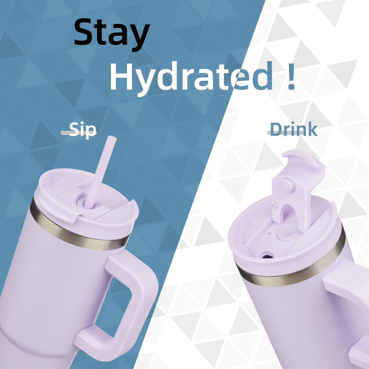 Konokyo 2‑in‑1 lid demonstrates spill‑proof sipping for hot or cold drinks.