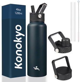 Konokyo 40oz insulated bottle in navy blue keeps beverages at the right temperature on the go