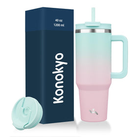 Konokyo 40oz tumbler with handle and non-slip grip for easy daily hydration.