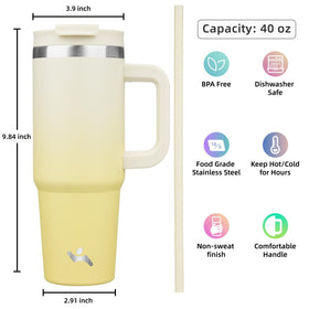 Konokyo lemon tumbler emphasizes 40oz capacity for fewer refills