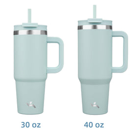 Konokyo blue haze stainless steel bottle keeps beverages cold or hot.