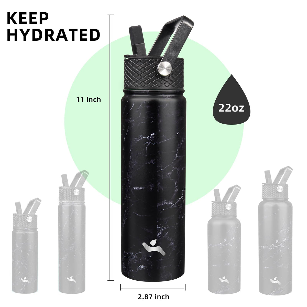 Konokyo Marble Midnight bottle outdoors hydration on the go